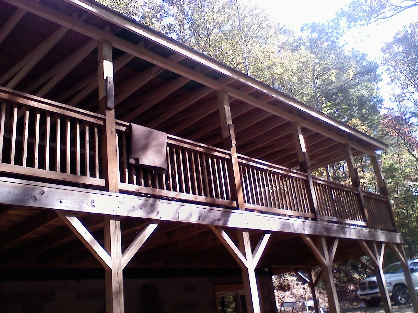 Timber framing under a new elevated porch and deck — Roof Leak Repair in Poquoson by Roofing Brothers